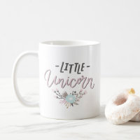 Rosa und graue kleine Einhornhandschrift mit Blume