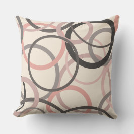 Rosa und graue Kreise Kissen