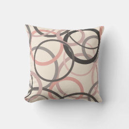 Rosa und graue Kreise Kissen
