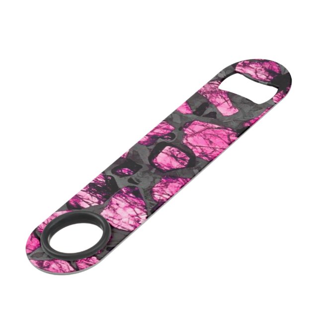 Rosa und graue künstlerische Flaschenöffner (Vorderseite Schrägansicht)