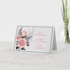 Rosa und graue Muttertag der Mutter Karte