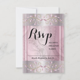 Rosa und graue Rsvp-Karte RSVP Karte