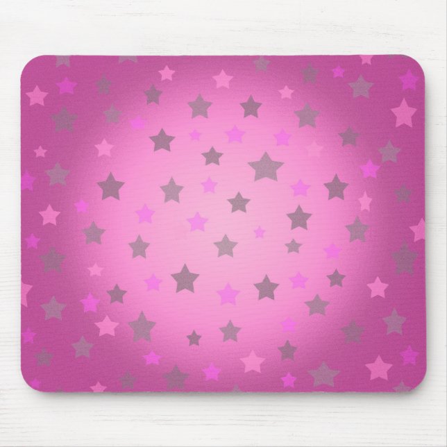 Rosa und graue Sternenmuster Mousepad (Vorne)