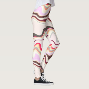 Rosa und graue Streifen Leggings