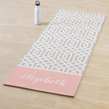 Rosa und graue Trellis Monogramm | Editierbare Far