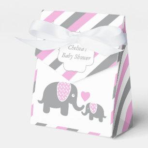 Rosa und grauer Streifen-Elefant Geschenkschachtel