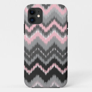 Rosa und graues Ikat Zickzack Case-Mate iPhone Hülle