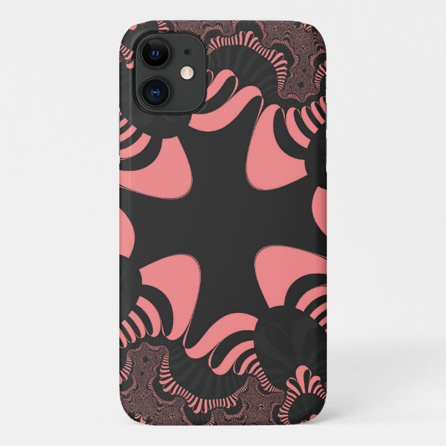 Rosa und graues Kreuz Case-Mate iPhone Hülle (Rückseite)