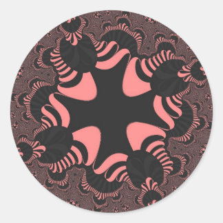 Rosa und graues Kreuz Runder Aufkleber