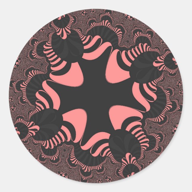 Rosa und graues Kreuz Runder Aufkleber (Vorderseite)