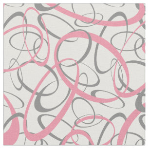 Rosa und graues Retro-Muster Stoff