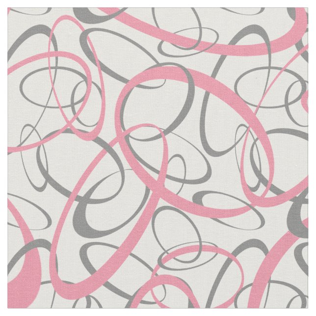 Rosa und graues Retro-Muster Stoff (Nahaufnahme)
