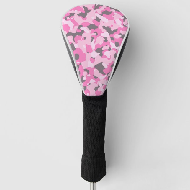 Rosa und Gray Camouflaged Golf Head Cover Headcover (Vorderseite)
