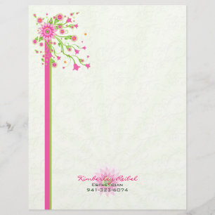 Rosa und grün abstraktes florales Design-Licht 2 Briefkopf