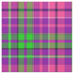 Rosa und Grün auf violettem Karo-Tartan-Muster Stoff