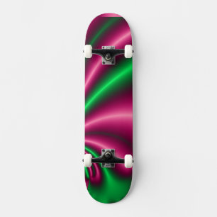 Rosa-und Grün-Blumenfluß Skateboard
