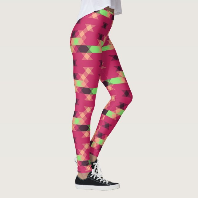 rosa und grün geometrisch leggings (Rechts)