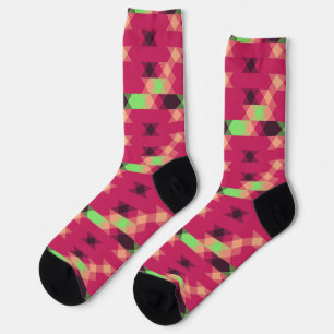 rosa und grün geometrisch socken