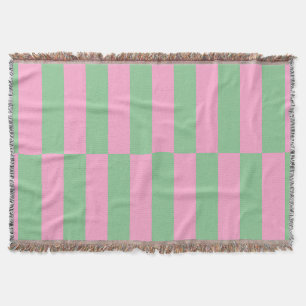 Rosa und grün gestreiftes geometrisches Muster Decke