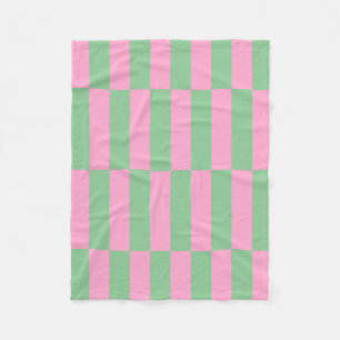 Rosa und grün gestreiftes geometrisches Muster Fleecedecke