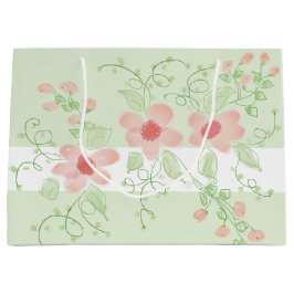 Rosa und Grün Große Geschenktüte