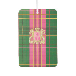 Rosa und grün Kariert Autolufterfrischer