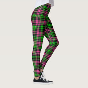 Rosa und grün kariert Tartan Schwarz Leggings
