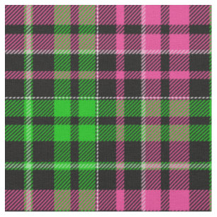 Rosa und grün kariert Tartan Schwarz Stoff