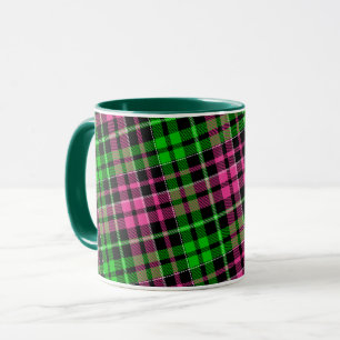 Rosa und grün kariert Tartan Schwarz Tasse