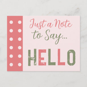 Rosa und grün nur eine Anmerkung zu sagen hallo Postkarte