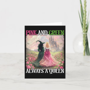 Rosa und Grün sind immer eine Queen-Hexenkuh Karte