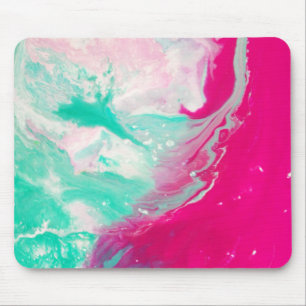 Rosa und grüne Abstrakte Malerei Abstrakt Art Abst Mousepad