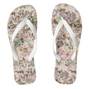 rosa und grüne Abstraktion Flip Flops