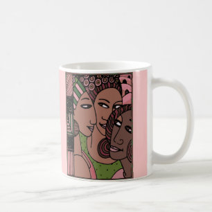 Rosa und grüne Afroamerikaner-Frauen Tasse