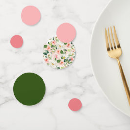 Rosa und grüne Aquarellblumen Konfetti