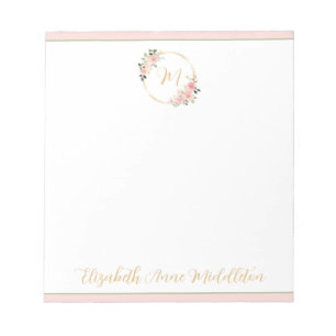 Rosa und grüne Aquarellfarben Notizblock