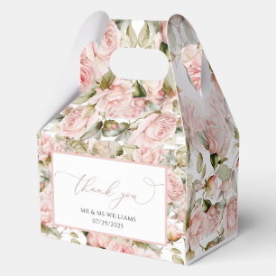 Rosa und Grüne Blätter Hochzeit Geschenkschachtel
