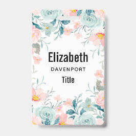 Rosa und grüne Blumenrinnen Ausweis