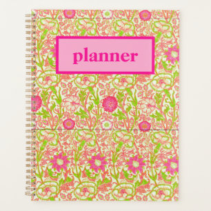 Rosa und grüne Blüten Planer