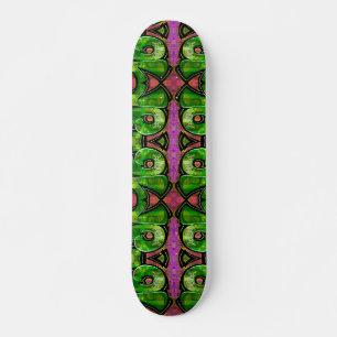 Rosa und grüne, bunte Graffiti-Skateboard Skateboard