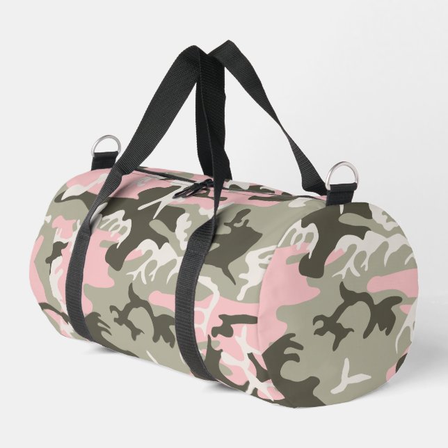 Rosa und grüne Camouflage, Militär, Armee Duffle Bag (Linke Seite)