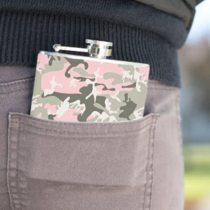 Rosa und grüne Camouflage, Militär, Armee Flachmann