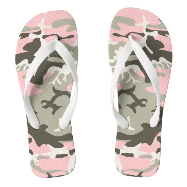 Rosa und grüne Camouflage, Militär, Armee Flip Flops (Fußbett)