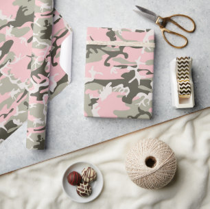 Rosa und grüne Camouflage, Militär, Armee Geschenkpapier