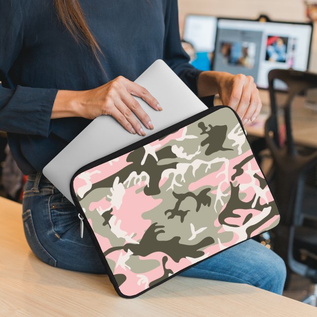 Rosa und grüne Camouflage, Militär, Armee Laptopschutzhülle (Von Creator hochgeladen)