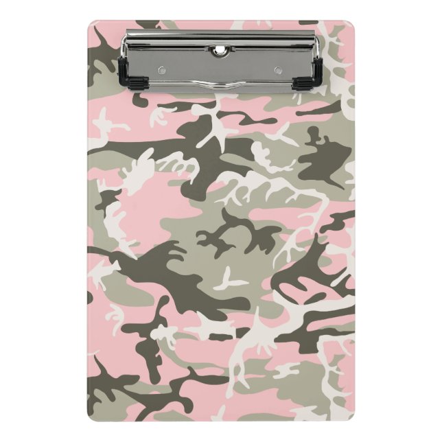 Rosa und grüne Camouflage, Militär, Armee Mini Klemmbrett (Vorderseite)