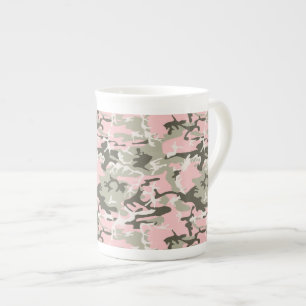 Rosa und grüne Camouflage, Militär, Armee Prozellantasse