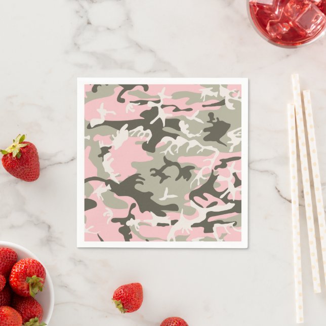 Rosa und grüne Camouflage, Militär, Armee Serviette (Beispiel)