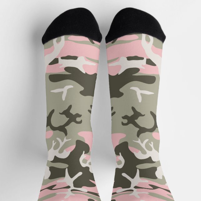 Rosa und grüne Camouflage, Militär, Armee Socken (Oben)
