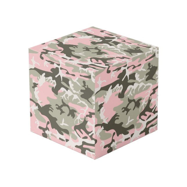 Rosa und grüne Camouflage, Militär, Armee Würfel (Vorderseite Schrägansicht)
